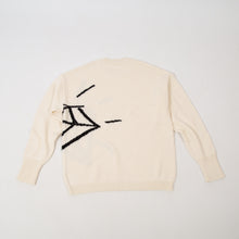 Load image into Gallery viewer, Oversized Intarsia knitted sweater |CLOUD DANCER