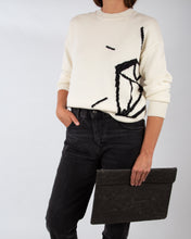 Load image into Gallery viewer, Oversized Intarsia knitted sweater |CLOUD DANCER